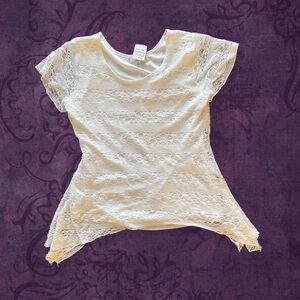 2010s Cream Lace Blouse - Size M